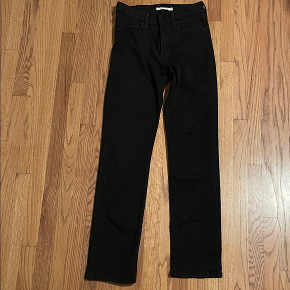 Levi's Denim - Levi's Black 724 High Rise Straight Jeans